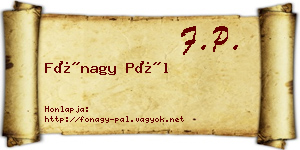 Fónagy Pál névjegykártya