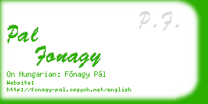 pal fonagy business card